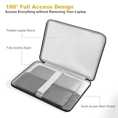 DOMISO 14 Inch Laptop Sleeve – Waterproof & Shockproof Case with Sturdy Handle, Ultra-Slim Protective Cover for MacBook Pro 14 (M3/Max), Dell XPS 14, HP Spectre, ASUS ZenBook 14, Black - color: Black, size: 14 inch