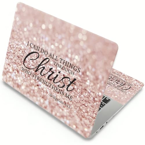 Laptop Skin Sticker Laptop Cover for 12" 13" 13.3" 14" Laptop Stickers,Reusable Skin Sticker Cover Personalized Art Waterproof & Scratch-Resistant Protector Case,Rose Gold Bible Philippians 4-13 - color: Rose Gold Bible Philippians 4-13