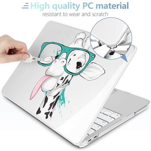 MEEgoodo 4-in-1 Printed Case for MacBook Neo 13 inch 2026 Release Model A3404, Laptop Hard Shell Cases with Keyboard Skin & Screen Protector & Webcam Covers, Funny Giraffe - color: Funny Giraffe
