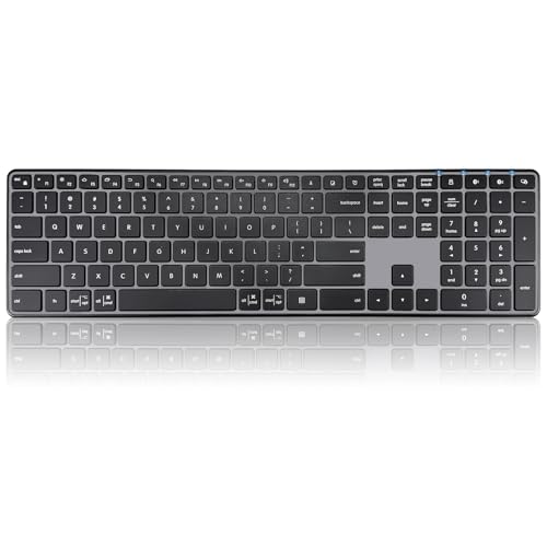 K925 Wireless Bluetooth Multimedia Keyboard for Windows - Black | 2.4G & Bluetooth Multi-Device Full Size Wireless Keyboard with Number Pad, Keyboard Quiet Typing for Windows/PC/Laptop/Phone