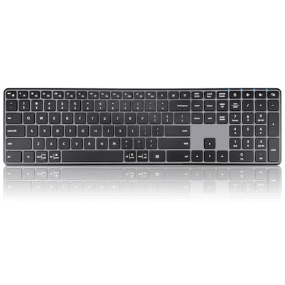 K925 Wireless Bluetooth Multimedia Keyboard for Windows - Black | 2.4G & Bluetooth Multi-Device Full Size Wireless Keyboard with Number Pad, Keyboard Quiet Typing for Windows/PC/Laptop/Phone