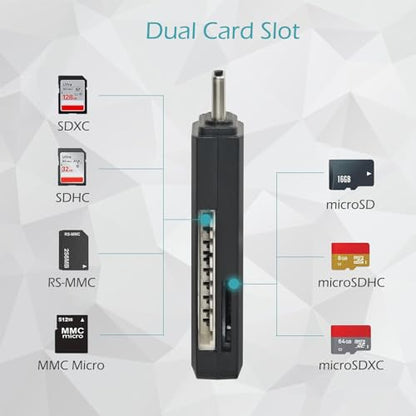 Micro SD Card Reader, 5Gbps 2-in-1 USB C Memory Card Reader for Digital Camera, SD Card Viewer with Dual Slot for SD, SDHC, SDXC, Micro SD, MicroSDHC, Micro SDXC, MMC, RS-MMC, TF Card (Black) - color: USB-C 3.0 Black