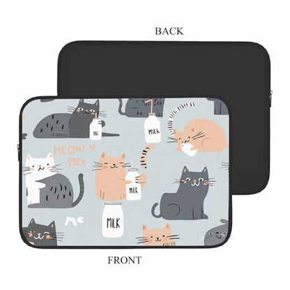 Laptop Sleeve Bag 15.4 15.6 Inch,Modern Cats Funny Cat Grey Protective Polyester Computer Cases Laptop Cover Briefcase Bag Tablet Travel Cover - color: LPS-017
