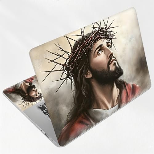 Christ Crown of Thorns Universal Laptop Skin Sticker 3PCS, Protective Decal Trim-to-Fit 11.6" 13.3" 14" 15.6" Laptop Vinyl Cover, Removable Anti-Scratch Computer Decal Protector - color: Christ Crown of Thorns