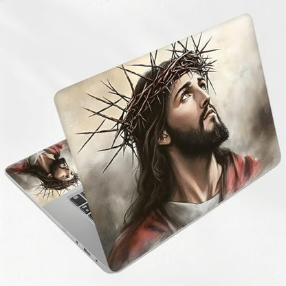 Christ Crown of Thorns Universal Laptop Skin Sticker 3PCS, Protective Decal Trim-to-Fit 11.6" 13.3" 14" 15.6" Laptop Vinyl Cover, Removable Anti-Scratch Computer Decal Protector - color: Christ Crown of Thorns