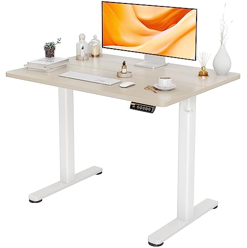 Claiks Electric Height Adjustable Standing Desk, 40x24 Inch, Nature | Smooth Height Adjustment, 4 Memory Presets, Cable Management Hub&Hook, Stable Steel Frame, 176lbs Capacity, Easy Assembly - color: Nature, size: 40
