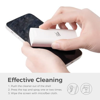 CLICK CLEAN Screen Cleaner with Pull-Out Stand & Microfiber, Pink | Fine Mist Spray, Streak-Free, Anti-Static, Removes Fingerprints & Smudges, Gentle Formula, For Phones, Laptop and Tablet - color: Pink