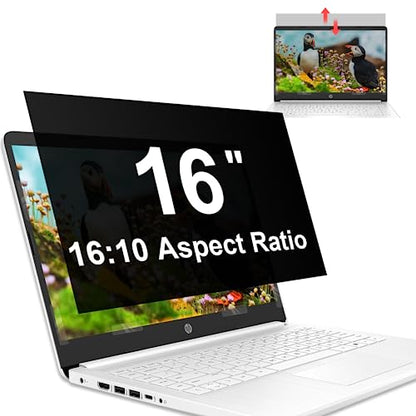 Mamol 16 Inch Laptop Privacy Screen - Compatible with Lenovo, Hp, Dell, Acer, Asus, Thinkpad, Envy, Xps - 16:10 Aspect, Anti Blue Light Glare, Removable Privacy Shield - size: 16'' Privacy Screen (16:10)