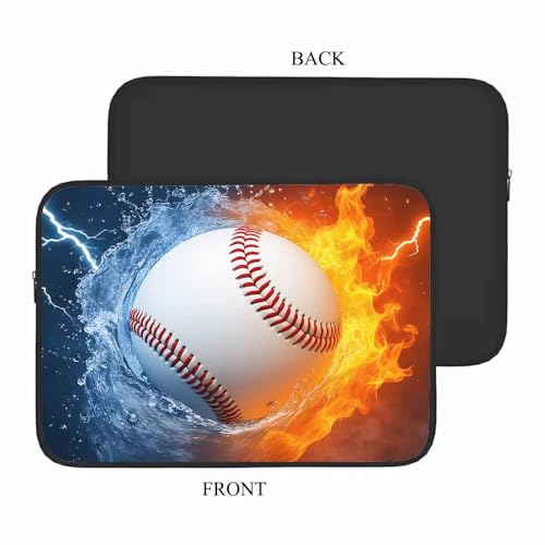 Laptop Sleeve Bag 15.4 15.6 Inch,Baseball Ball in Fire and Water Protective Polyester Computer Cases Laptop Cover Briefcase Bag Tablet Travel Cover - color: LPS-023