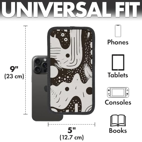 Airplane Phone Holder - Foldable Phone Stand for Plane Travel | Aluminum Build, 9 x 5 in. Boho Black, Tabletop Mount Desk, Plane Tray Seat back, Treadmill, Fits iPhone Cell Phone - color: Boho Black, size: Large