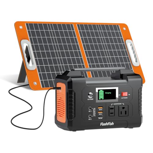 Solar Generator With Solar Panel Included, FF Flashfish 151Wh Portable Power Station+60W Solar Panel(DC/USB-A/USB-C Output), Backup Power Battery And Solar Panel Kit For Home Blackout/RV/Camping - color: 151Wh With Solar Panel 60W
