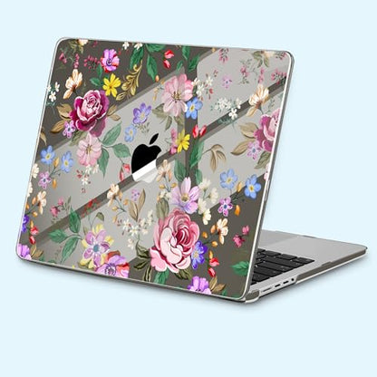 for New MacBook Pro 14 inch Case 2026 2025 M5 2024 M4 2023 Release– Aesthetic Floral Design Clear Laptop Shell 6-in-1 Bundle with TPU Keyboard Cover & OTG Adapters, Bright Flowers - color: Bright flowers