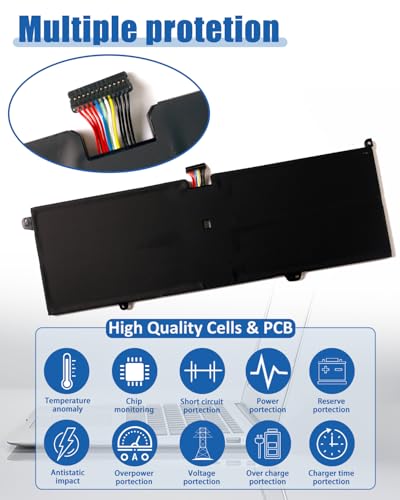 L18C4PH0 L18M4PH0 Battery Replacement for Lenovo Yoga C940-14IIL Yoga C940 15irh 14 Series Notebook 5B10T11585 5B10W67374 5B10T11586 5B10W67180-7.68V 60Wh 7820mAh (Terminal 12-Wire) - size: 11.00*3.73*0.19 IN L18C4PH0