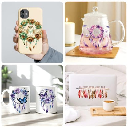 Dreamcatcher Animals UV DTF Cup Wraps, 10 Sheets Transfer Sticker | Waterproof UV DTF Stickers, Custom Vinyl Decals for 16oz Coffee Cups Tumblers Bottles Mugs, DIY Gifts & Crafts - style: Dreamcatcher with Animal