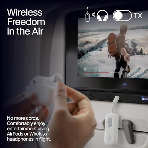 Twelve South AirFly SE, Bluetooth Wireless Audio Transmitter for AirPods/Wireless or Noise-Cancelling Headphones; Use with Any 3.5 mm Audio Jack on Airplanes, Gym Equipment or iPad/Tablets (Black) - color: Black, style: AirFly SE