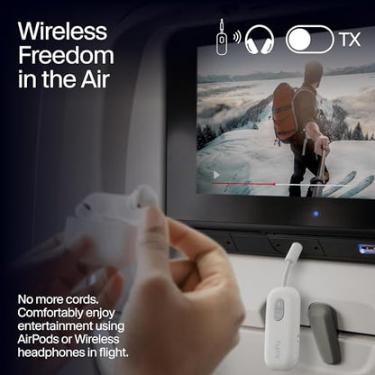 Twelve South AirFly SE, Bluetooth Wireless Audio Transmitter for AirPods/Wireless or Noise-Cancelling Headphones; Use with Any 3.5 mm Audio Jack on Airplanes, Gym Equipment or iPad/Tablets (Black) - color: Black, style: AirFly SE