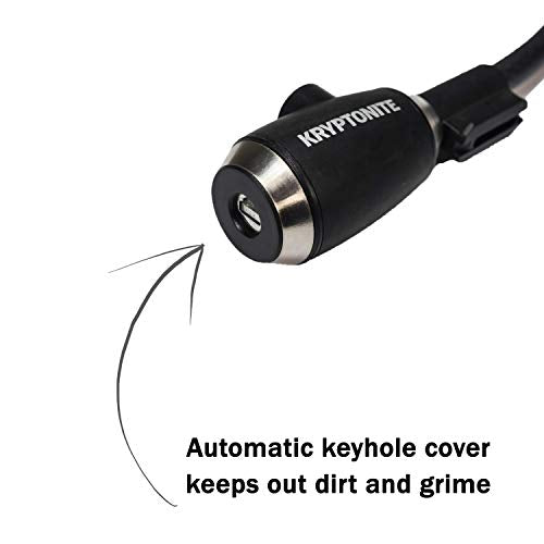 Kryptonite KryptoFlex Bike Lock Cable, 2FT/6FT/10FT Long 12mm Thick Heavy Duty Braided Steel Cable Anti-Theft Security Lock for Outdoor Equipment, Combination/Key Bike Lock - size: 12mm x 61cm, style: 2' Key