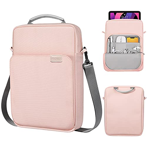 MoKo 9-11 Inch Tablet Sleeve Bag Handle Carrying Case with Shoulder Strap | Fits iPad Pro 11-inch M4, iPad Air 11-inch M2, iPad 10th 10.9, iPad 9/8/7th 10.2 and Tab S8/S9 11, Pink - color: Pink, size: 9-11 inch