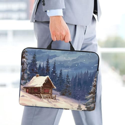 14 inch Laptop Sleeve with Handle Shockproof Laptop Bag Waterproof Computer Cover Bag Cabin in The Woods Briefcase