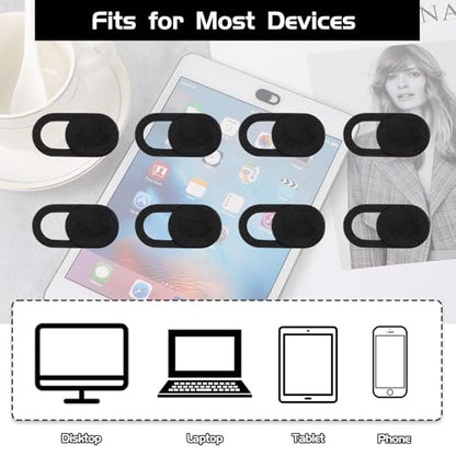 50 PCS Webcam Cover Slide, 0.023 Inch Ultra-Thin Universal Web Camera Cover for Laptop, Computer, Phone–Secure Privacy with Smooth-Sliding Camera Cover(Black) - color: Black