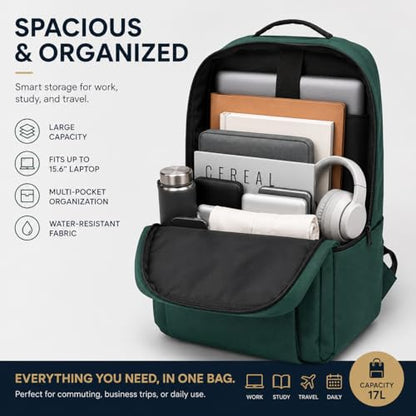 Laptop Backpack for Women & Men, 15.6" Laptop and Tablet Bag with Computer Compartment – Lightweight, Durable Travel & Work Backpacks, Green - color: Backpack 01 Green
