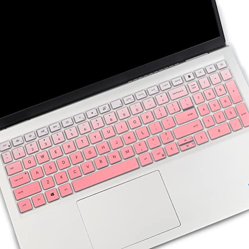 Keyboard Cover for 15.6" Dell 15 Laptop DC15250 DC15255, Dell Inspiron 15 3510 3511 3515 3525 3530 3535 5510 5515 5518 7510, Vostro 3510 3520 3530 5510 5515 15.6, Latitude 3520/Inspiron 7610 - color: GradualPink