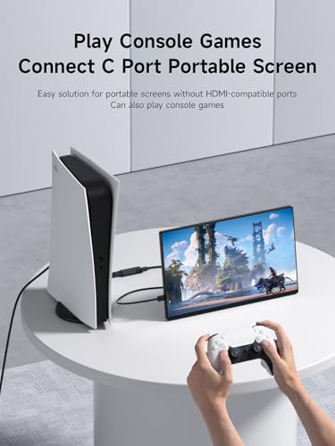 Hagibis HDMI to USB C Adapter, 4K@60Hz HDMI Male to USB-C Female Cable, Portable Monitor, AR Glasses XREAL, VITURE, RayNeo, Rokid to Type C Laptop, Switch, ROG Ally, Steam Deck, PS4/5