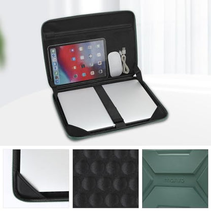 MOSISO Laptop Case 15.6 inch, 15-16 inch Laptop Sleeve, Antique Green | Compatible with MacBook Pro 16 / Air 15,HP Acer Dell Lenovo ASUS,Artistic Geometric EVA Carrying Case Hard Shell with Handle - color: Antique Green, size: 15.6 inch