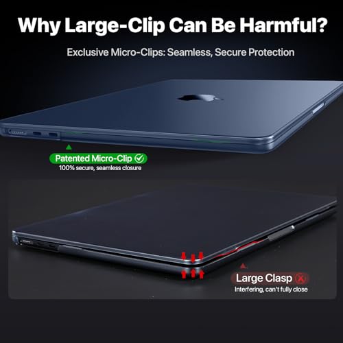 Soonjet Invisible Armor for MacBook Neo Case 13 inch 2026 Mac Laptop Cover | Ultra Thin & Light | Anti Fingerprint, Scratch Resistant | Protective Hard Shell | Blue Matte Finish A3404 | Indigo Clear - color: Indigo Clear