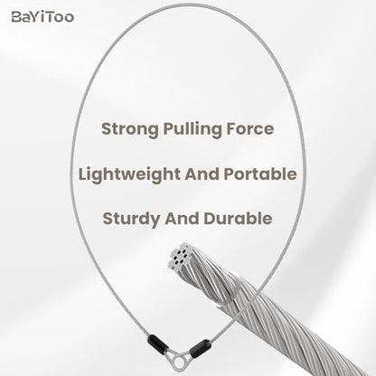 9.84FT 3mm Stainless Steel Security Cable, 2 Pack | Security Wire Rope with Double Loop for Outdoor Travel - size: 9.84 ft 3 mm, 2 Pack