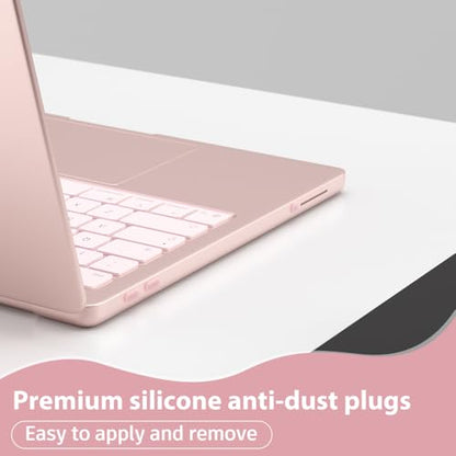 ProElife 5 Pcs Anti Dust Dirt Plug Cups Set for MacBook Neo, Blush Pink | Durable & Reusable Silicone Laptop Accessories, Custom Fit Design, Easy to Clean Non-Slip Stuff for Macbook USB-C & Headphone - color: Blush Pink