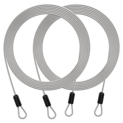 9.84FT 3mm Stainless Steel Security Cable, 2 Pack | Security Wire Rope with Double Loop for Outdoor Travel - size: 9.84 ft 3 mm, 2 Pack