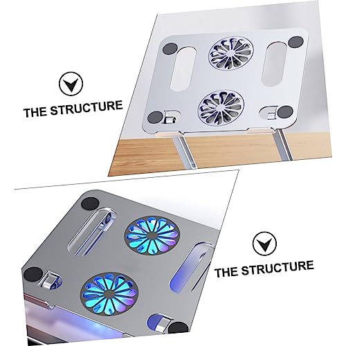 MERRYHAPY Aluminum Laptop Cooling Pad 2 Fans Strong Wind Quiet Laptop Cooler Ventilated Stand for 17.3 Inch Notebook