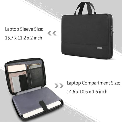 Ytonet Laptop Case 16 inch, 15-15.6 Inch TSA Laptop Bag Sleeve with Handle | Compatible with MacBook Pro Lenovo HP Dell Notebooks, Slim Coputer Cover, Water Resistant Coputer case for Men Women, Black - color: Black, size: 16 inch