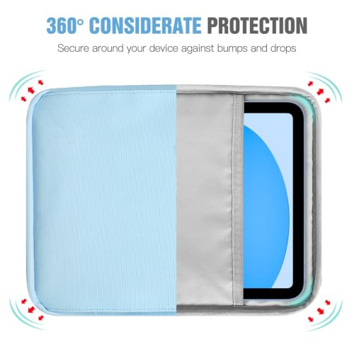 TiMOVO 9-11" Tablet Sleeve Bag Carrying Case with Strap, Light Blue | Fits iPad A16 11", Pad Air 11/5th & 4th 10.9", 10th Gen/10.2", Galaxy Tab A11 Plus, Multi-Pocket, Handle, Padded Protection - color: Ab-Light Blue, size: 9-11
