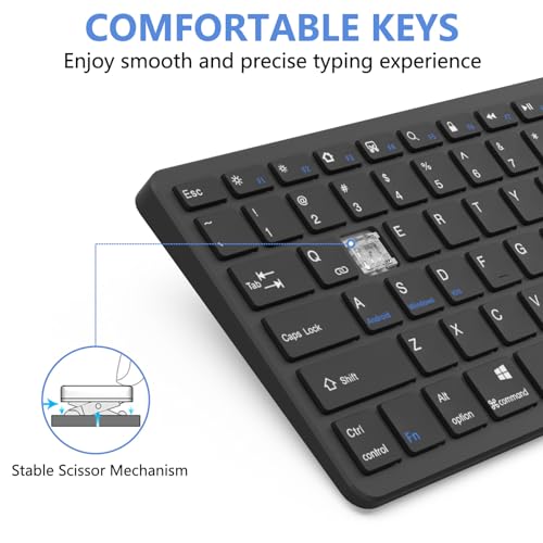 MMK Wireless iPad Keyboard-Black | Tablet Keyboard for iPad 11th/10th/9th/8th & Pro 13/12.9/11", Air 13/11" and Other Bluetooth-enabled Devices. - color: Black