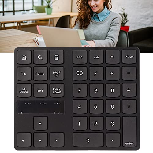 hoopoocolor 35 Keys Wireless Numeric Keypad, Rapid Rebound Stable Signal Transmission Ergonomic 2.4G Wireless Gaming Keyboard, 10M Range Plug and Play for Windows for Android for Laptop