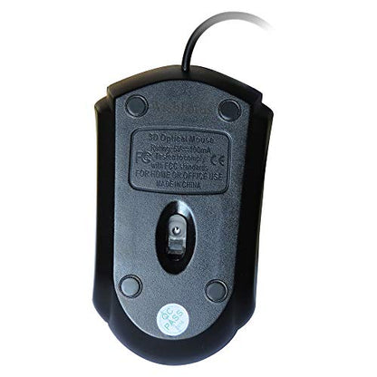 WishLotus Left Handed Mouse Logo Laser Engraving and Matte Process 800 DPI Resolution 3D Button Plug and Play Mini USB Wired Mouse Suitable for Laptop