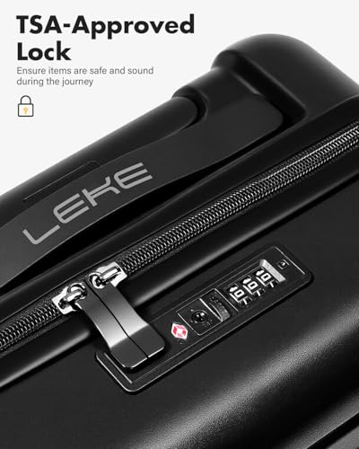 Lekesky 18 Inch Expandable Carry On Luggage Airline Approved, Black | Durable ABS, Small Underseat Carry-on Luggage with TSA Lock Spinner Wheels, Personal Item Luggage Removable Wheels for Travel - color: B-Black, size: 18 Inch