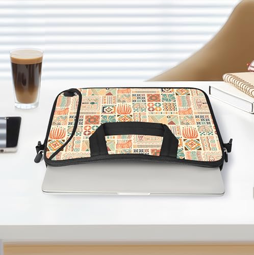 17 inch Laptop Shoulder Bag Carrying Case with Handle Fits 15.6/16/17/17.3/17.4 inch Laptop Notebook (Geometric Drawing, 16-17.3 inch) - color: Geometric Drawing