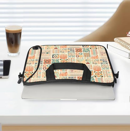 17 inch Laptop Shoulder Bag Carrying Case with Handle Fits 15.6/16/17/17.3/17.4 inch Laptop Notebook (Geometric Drawing, 16-17.3 inch) - color: Geometric Drawing