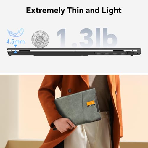 14" Laptop Screen Extender, Ultra-Slim 0.17" FHD 1080P IPS Portable Monitor for Laptop, USB C/HDMI Plug & Play, Fits 13"-17.3" Laptops, Work with Windows/Mac/Chrome,