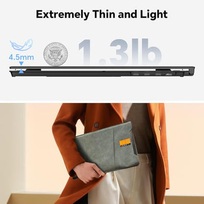 14" Laptop Screen Extender, Ultra-Slim 0.17" FHD 1080P IPS Portable Monitor for Laptop, USB C/HDMI Plug & Play, Fits 13"-17.3" Laptops, Work with Windows/Mac/Chrome,