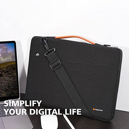 NIDOO 13-14 inch Laptop Sleeve Notebook Shoulder Bag Handbag for 13.5" Surface Laptop 2 3 4 / Surface Book 2 3/14" Lenovo Chromebook S345 / ThinkPad X1 Carbon/IdeaPad C340 C740 / HP Pavilion 14 - color: Black - Shoulder, size: 13 -13.3 inch