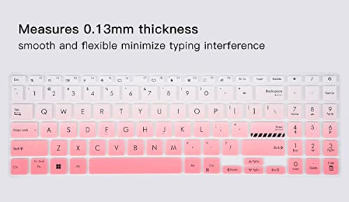 2PCS Keyboard Cover for ASUS Vivobook Go 15.6" E1504FA, VivoBook 16X OLED F1605VA F1603 M1603 X1603 M1605, VivoBook Pro 16X OLED K3605 K6602 TN3604, VivoBook Pro 15X K6501 M6501 K3502 M3502 M1503 - color: Gradual Pink+Clear