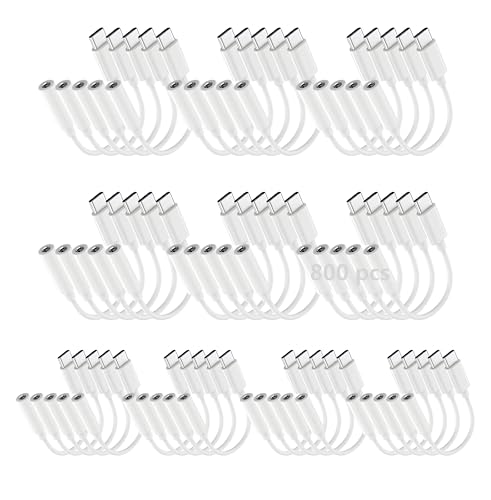 800 Pack USB C to 3.5mm Headphone Jack Adapter for iPhone 17/16/15/Pro Max/Plus, Type C Aux Audio Dongle Cable Cord Compatible with iPad, Samsung Galaxy S25/24/S23/S22/S21, MacBook-White - color: White, size: 800 Pack