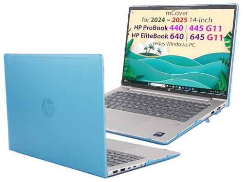 mCover Case ONLY Compatible for 2024 ～ 2025 14-inch HP ProBook 440/445 G11 and EliteBook 640 | 645 G11 Series Windows Notebook PC (NOT Fitting Other HP Models)- Aqua - color: Aqua