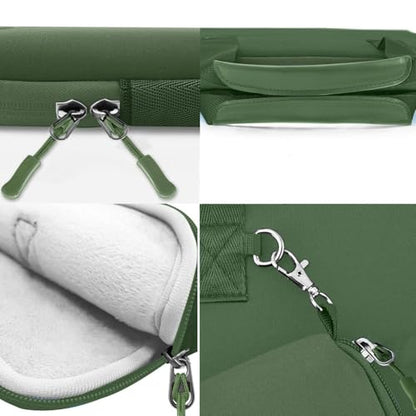 Hseok Laptop Sleeve 13.3-14 inch Case with Small Pouch, Neoprene Computer Bag Compatible with MacBook Neo/Pro 14 M5/M4/M3/M2/M1, Mac Air/Pro 13.3, XPS 14 and Most 13-14 inch Notebooks,Olive Green - color: Olive green, size: 13"-14"