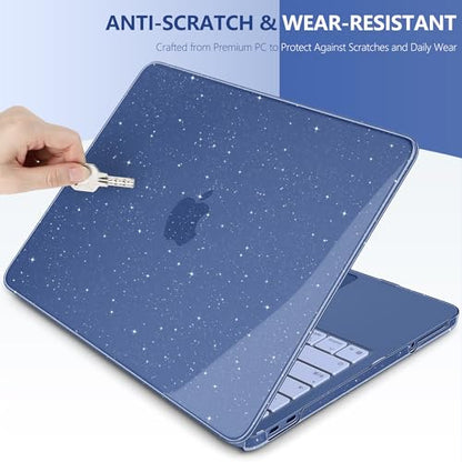 Batianda StarryMist Case for MacBook Neo 13 Inch 2026, Starry Indigo | 4-in-1 Bundle Subtle Glitter Mist Finish, Slim Lightweight Shell, Everyday Protection for MacBook Neo 13 Inch Model A3404 - color: Glitter‌ Indigo