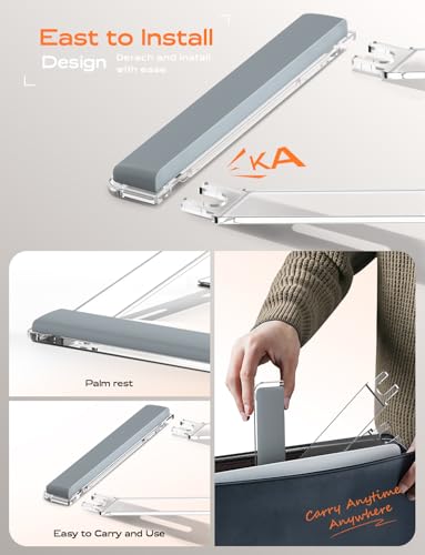 LOXP Acrylic Laptop Stand for Desk, Laptop Stand with Wrist Support | Removable Notebook Stand Ventilated Cooling Computer Riser Ergonomic Acrylic Lectern Mount Compatible with 10-17” Laptops - color: Acrylic Clear